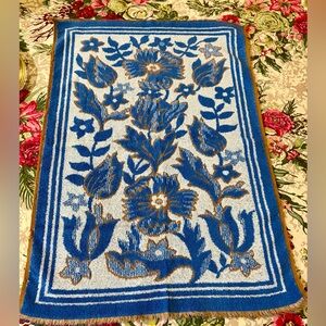 Floral Blue ,White and Brown hand towel set